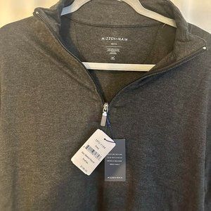 Mizzen+Main Charcoal Heather ProFlex Quarter Zip-Medium-NWT